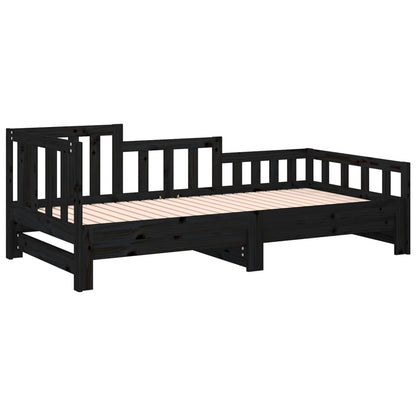 vidaXL Day Bed | Black | Solid pine wood | Double