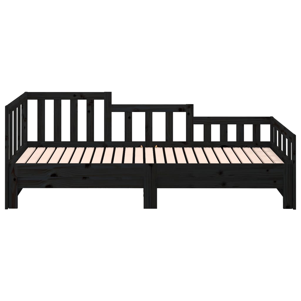 vidaXL Day Bed | Black | Solid pine wood | Double