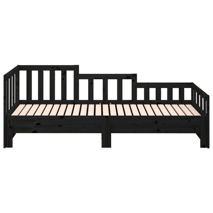 vidaXL Day Bed | Black | Solid pine wood | Double