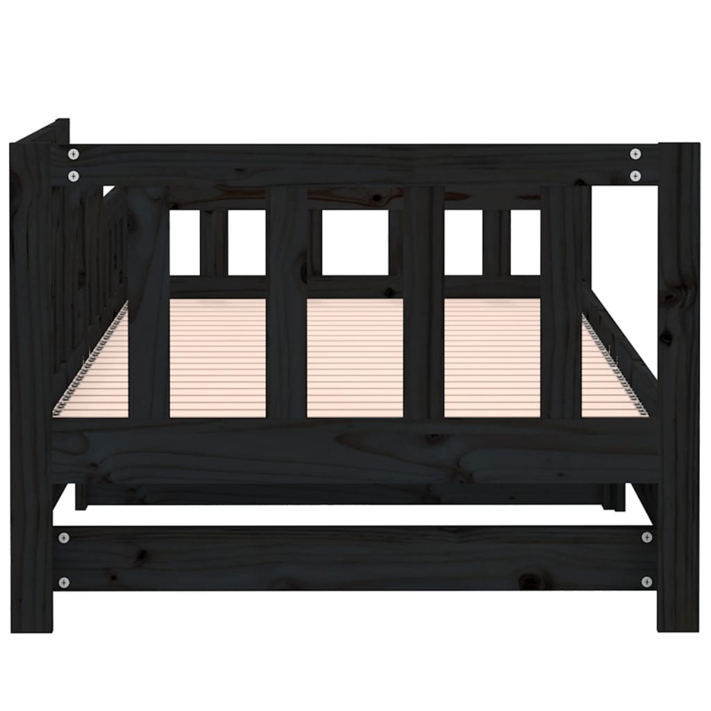 vidaXL Day Bed | Black | Solid pine wood | Double