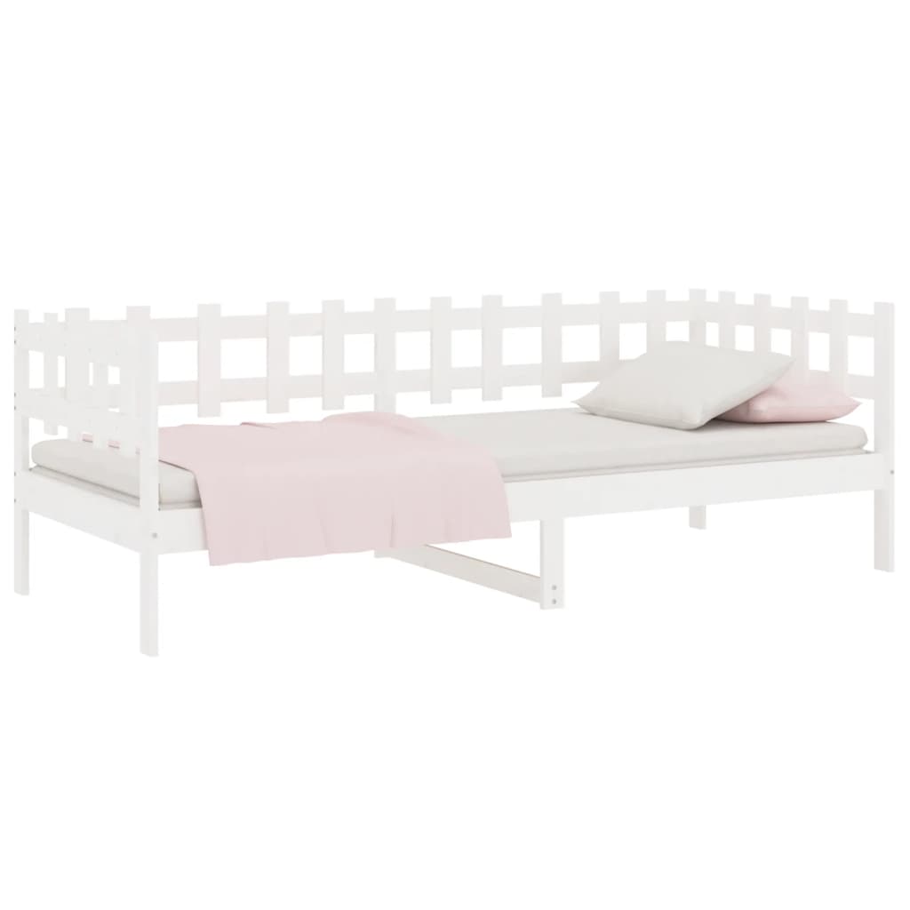 vidaXL Day Bed without Mattress White 90x200 cm Solid Wood Pine