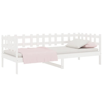 vidaXL Day Bed without Mattress White 90x200 cm Solid Wood Pine