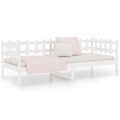 vidaXL Day Bed without Mattress White 90x200 cm Solid Wood Pine