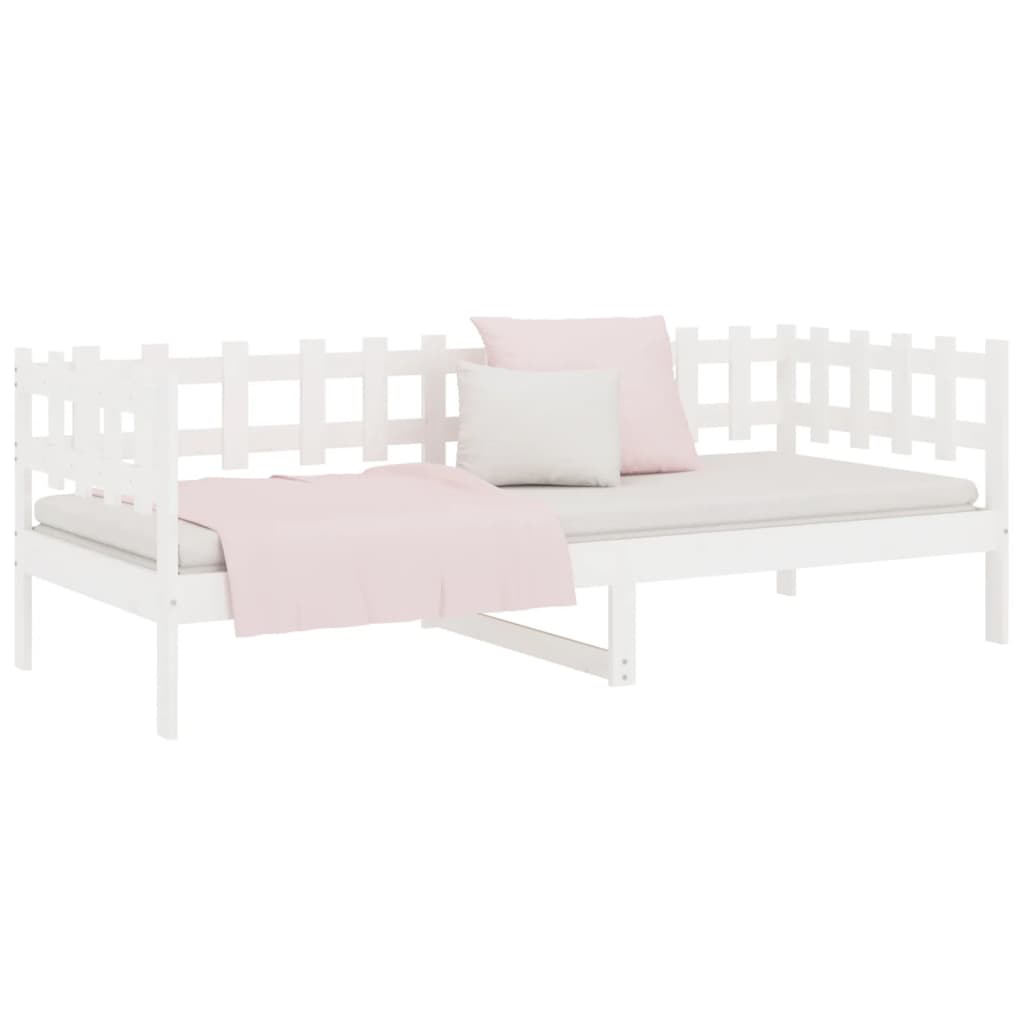 vidaXL Day Bed without Mattress White 90x200 cm Solid Wood Pine