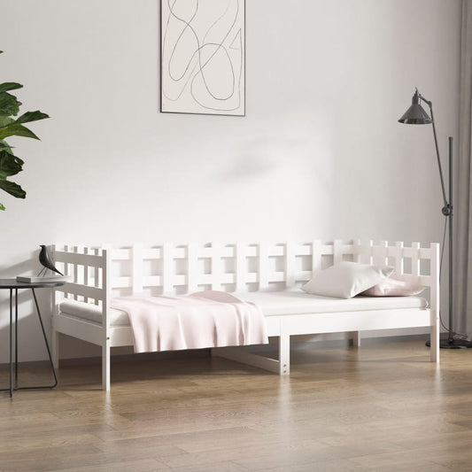 vidaXL Day Bed without Mattress White 90x200 cm Solid Wood Pine