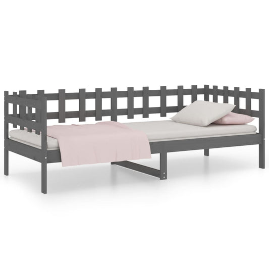 vidaXL Day Bed | Grey | Solid pine wood | 90x200 cm