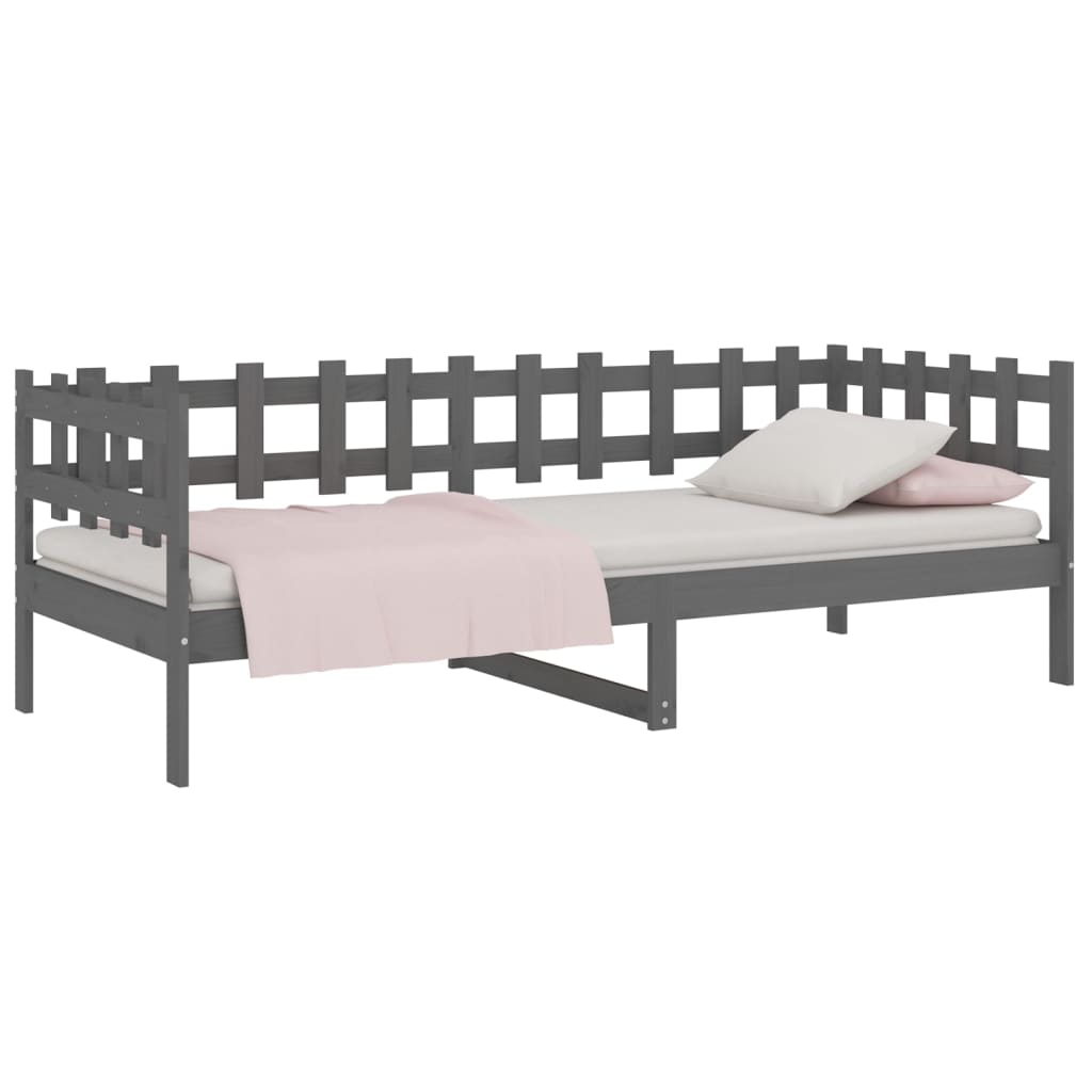 vidaXL Day Bed | Grey | Solid pine wood | 90x200 cm