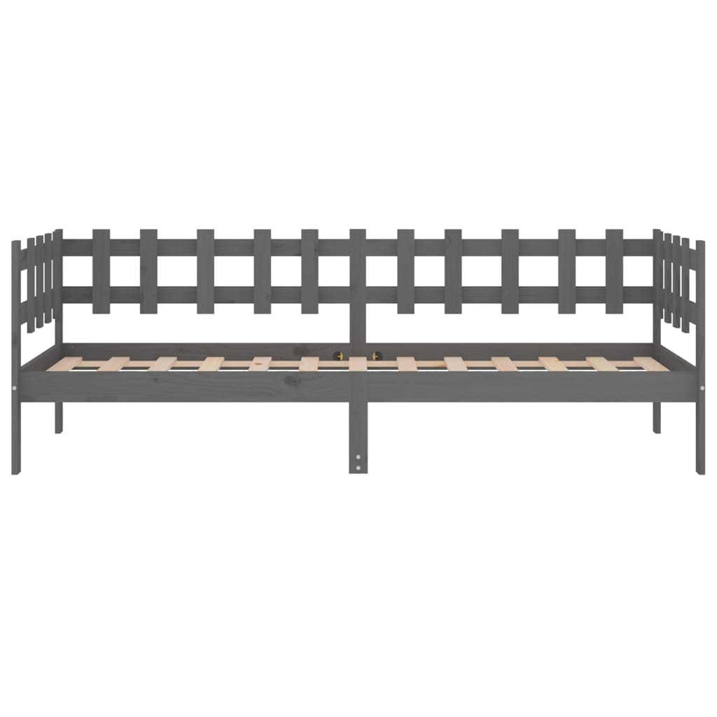 vidaXL Day Bed | Grey | Solid pine wood | 90x200 cm