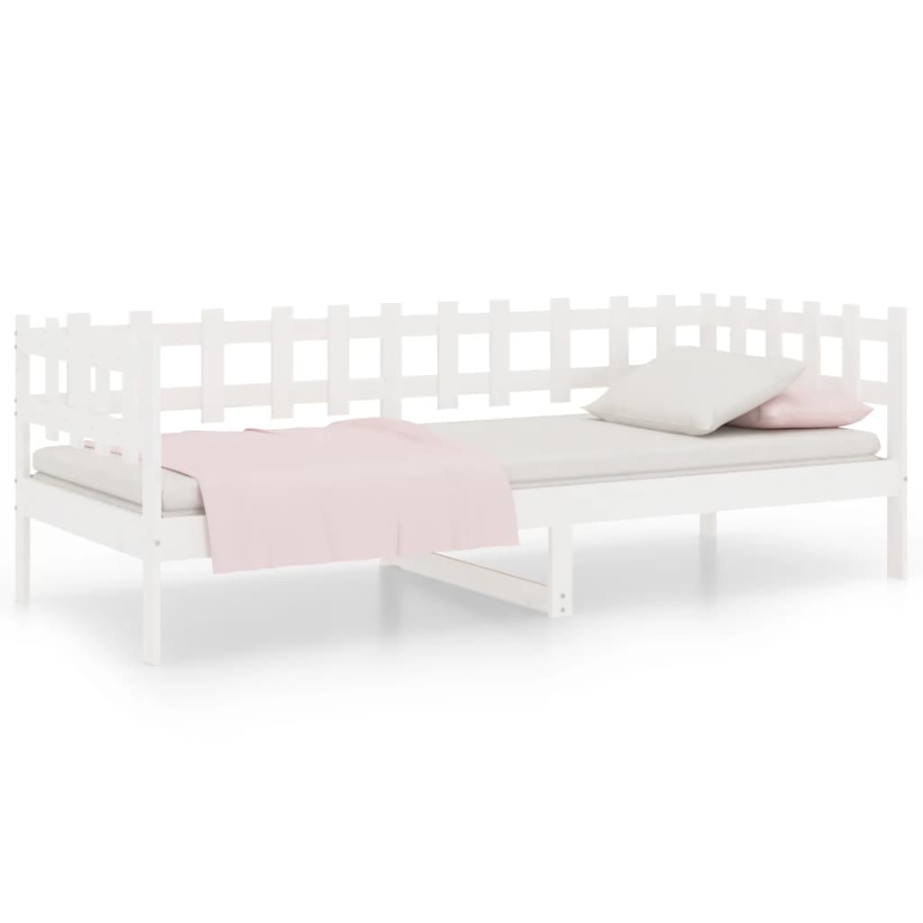 vidaXL Day Bed without Mattress White 90x190 cm Single Solid Wood Pine