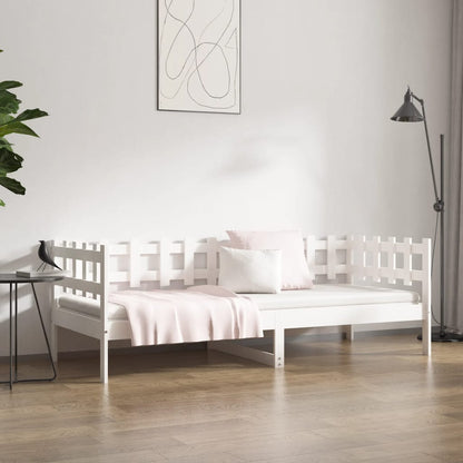 vidaXL Day Bed without Mattress White 90x190 cm Single Solid Wood Pine