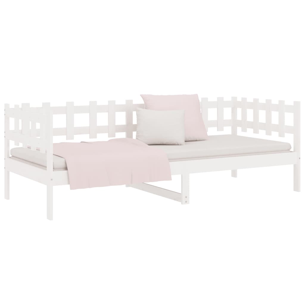 vidaXL Day Bed without Mattress White 90x190 cm Single Solid Wood Pine