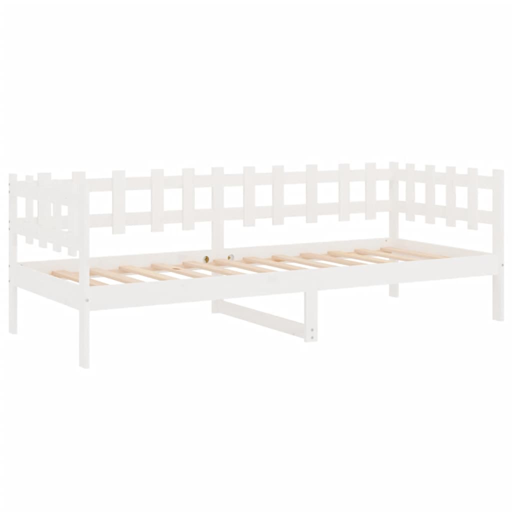 vidaXL Day Bed without Mattress White 90x190 cm Single Solid Wood Pine