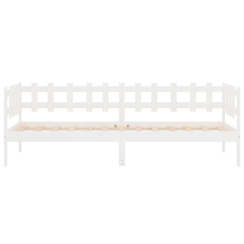 vidaXL Day Bed without Mattress White 90x190 cm Single Solid Wood Pine