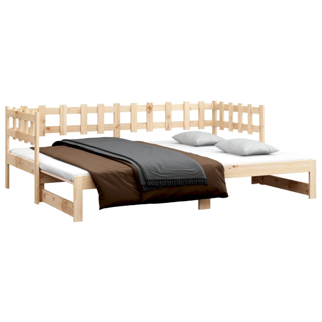 vidaXL Pull-out Day Bed without Mattress 2x(80x200) cm Solid Wood Pine