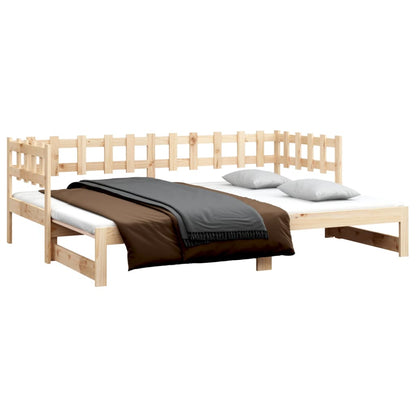 vidaXL Pull-out Day Bed without Mattress 2x(80x200) cm Solid Wood Pine