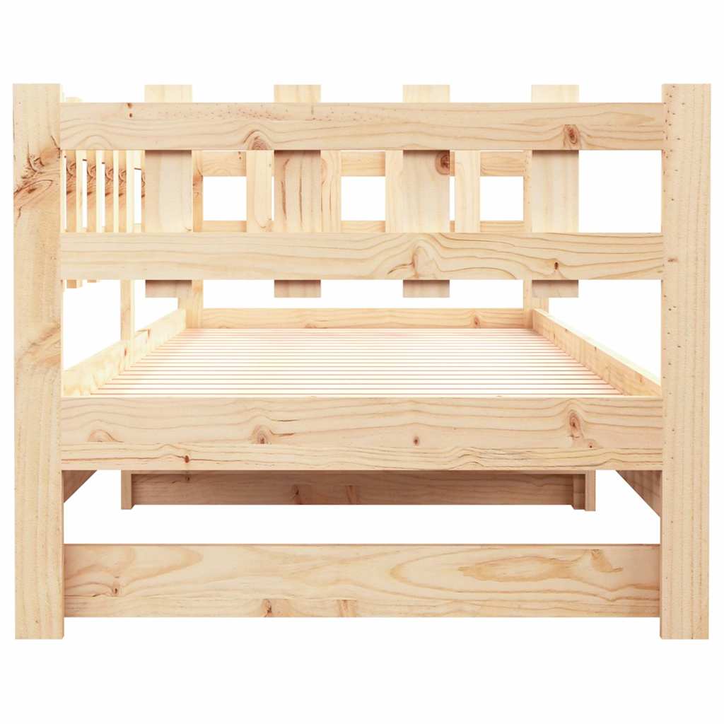 vidaXL Pull-out Day Bed without Mattress 2x(80x200) cm Solid Wood Pine