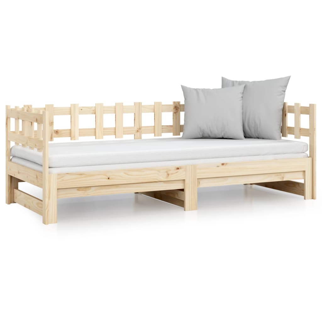 vidaXL Pull-out Day Bed without Mattress 2x(80x200) cm Solid Wood Pine