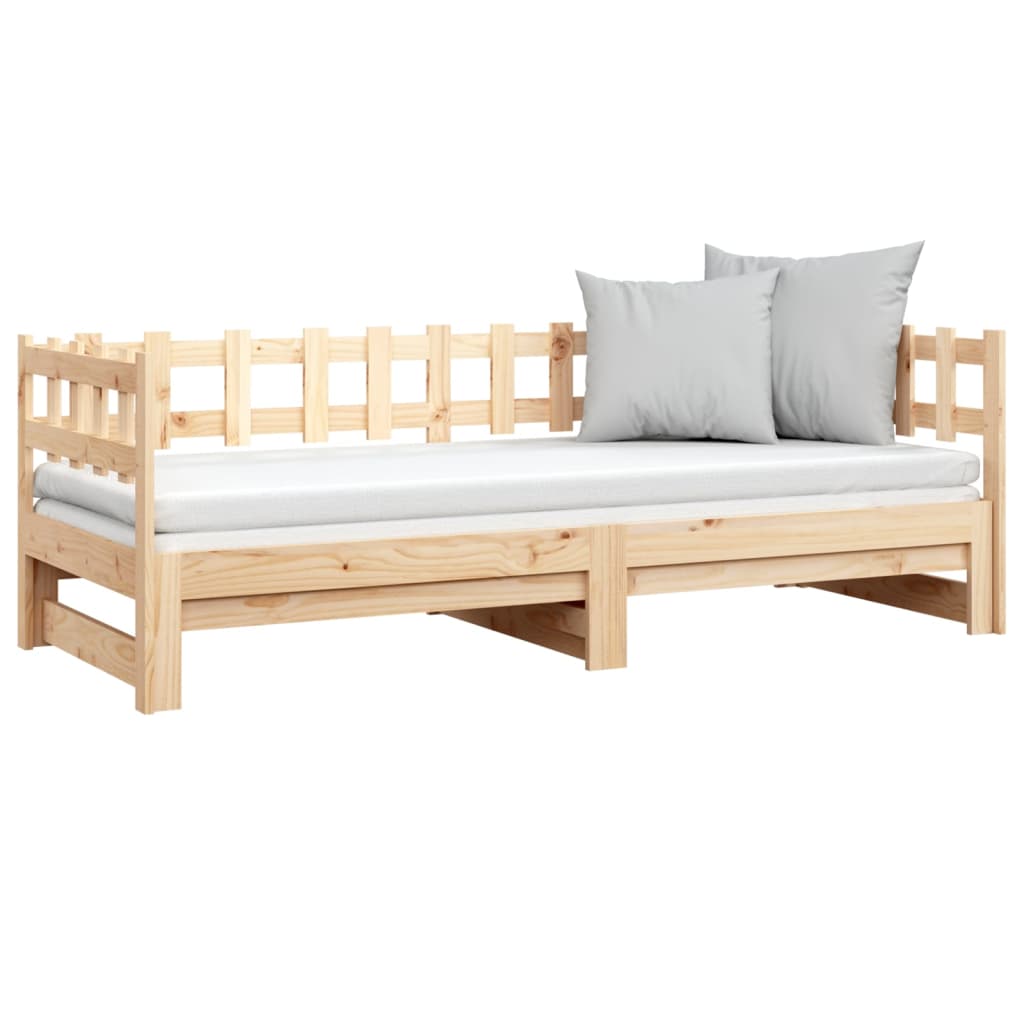 vidaXL Pull-out Day Bed without Mattress 2x(80x200) cm Solid Wood Pine
