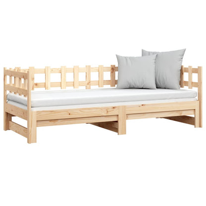 vidaXL Pull-out Day Bed without Mattress 2x(80x200) cm Solid Wood Pine
