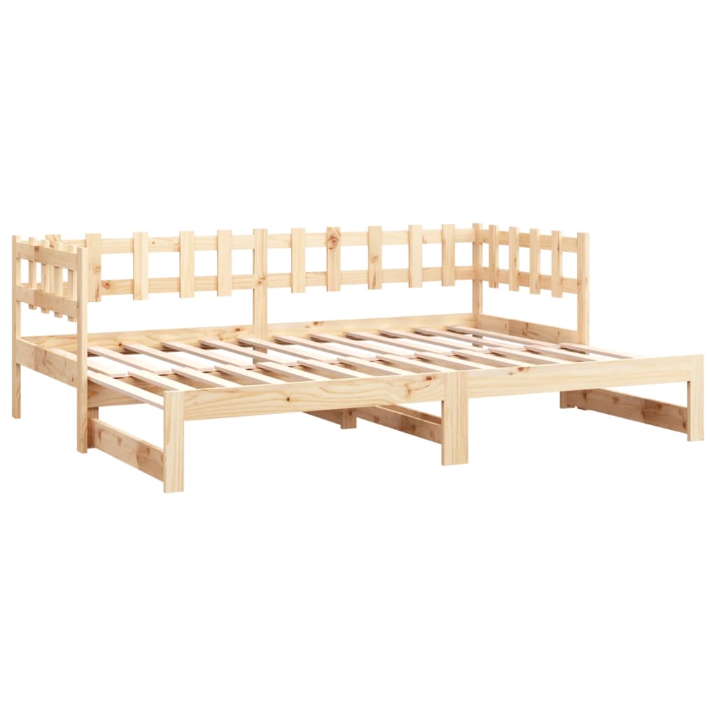 vidaXL Pull-out Day Bed without Mattress 2x(80x200) cm Solid Wood Pine