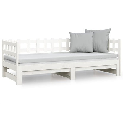 vidaXL Pull-out Day Bed without Mattress White 2x(80x200) cm