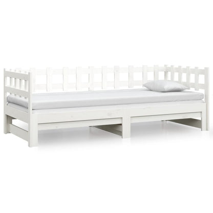 vidaXL Pull-out Day Bed without Mattress White 2x(80x200) cm