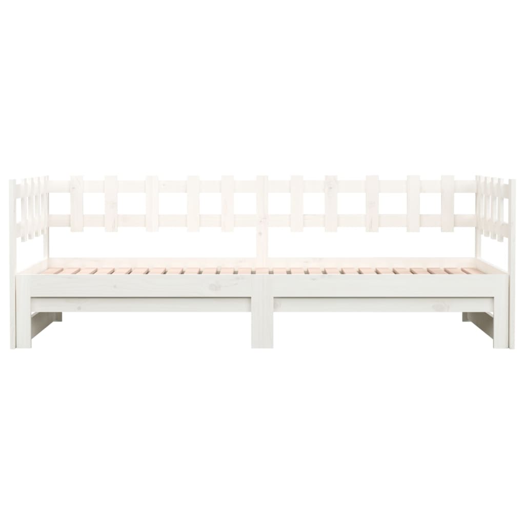 vidaXL Pull-out Day Bed without Mattress White 2x(80x200) cm