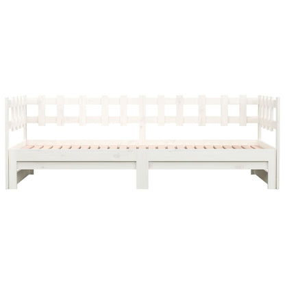 vidaXL Pull-out Day Bed without Mattress White 2x(80x200) cm