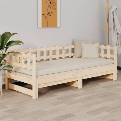 vidaXL Pull-out Day Bed without Mattress 2x(90x200) cm Solid Wood Pine