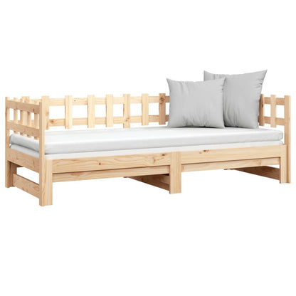 vidaXL Pull-out Day Bed without Mattress 2x(90x200) cm Solid Wood Pine
