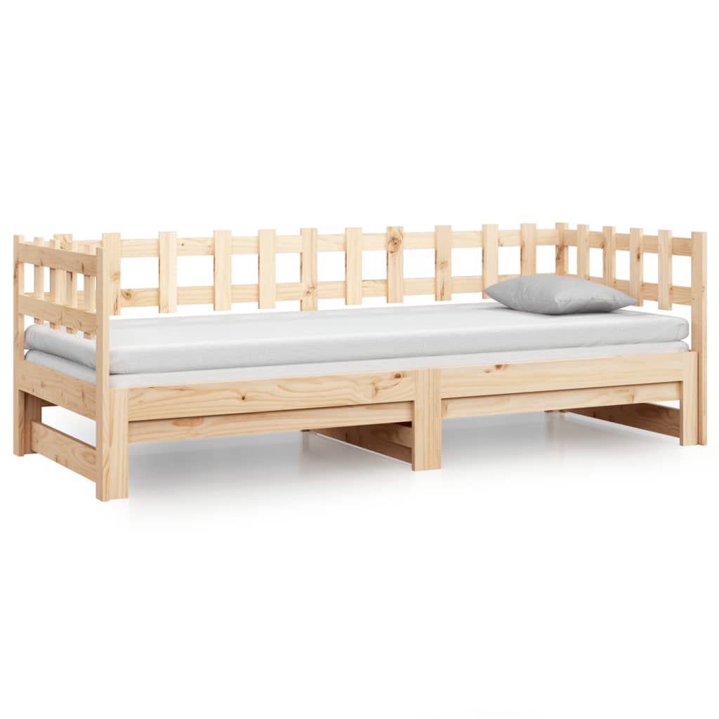 vidaXL Pull-out Day Bed without Mattress 2x(90x200) cm Solid Wood Pine