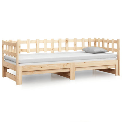 vidaXL Pull-out Day Bed without Mattress 2x(90x200) cm Solid Wood Pine