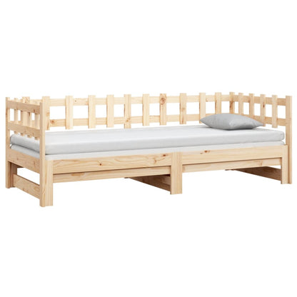 vidaXL Pull-out Day Bed without Mattress 2x(90x200) cm Solid Wood Pine