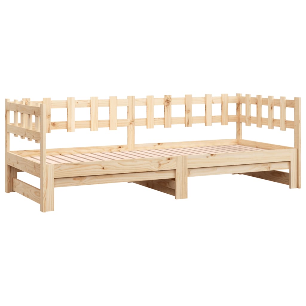 vidaXL Pull-out Day Bed without Mattress 2x(90x200) cm Solid Wood Pine