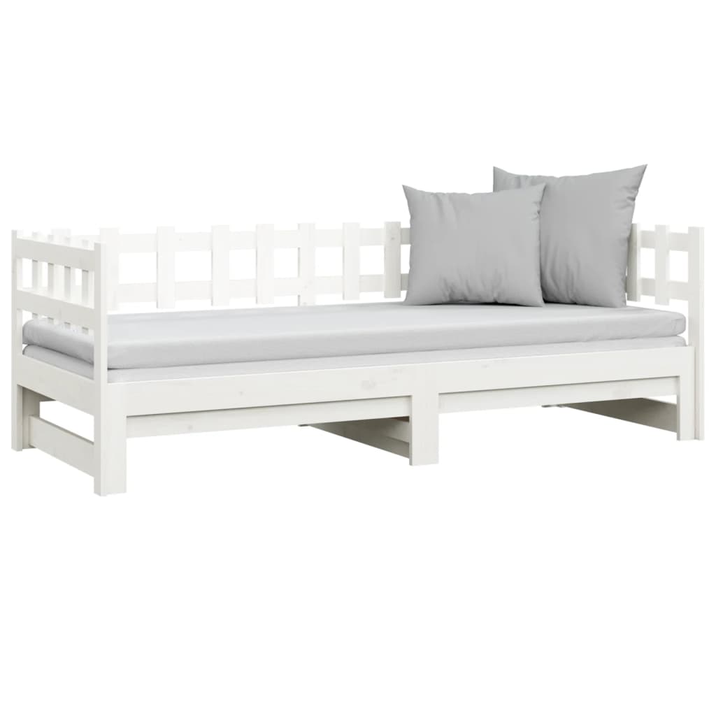 vidaXL Pull-out Day Bed without Mattress White 2x(90x200) cm