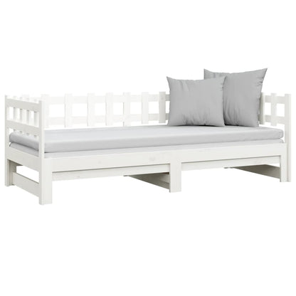 vidaXL Pull-out Day Bed without Mattress White 2x(90x200) cm