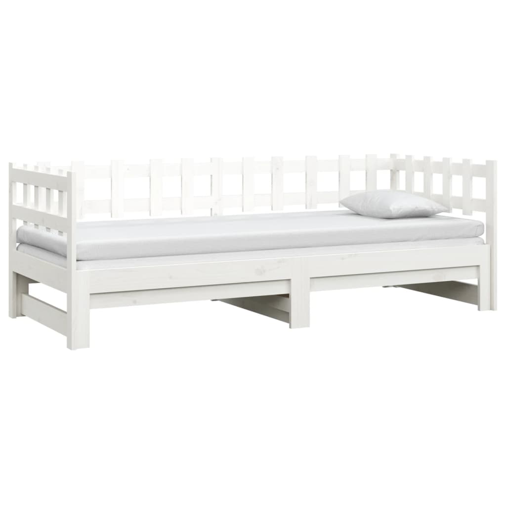 vidaXL Pull-out Day Bed without Mattress White 2x(90x200) cm