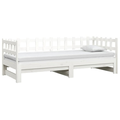 vidaXL Pull-out Day Bed without Mattress White 2x(90x200) cm