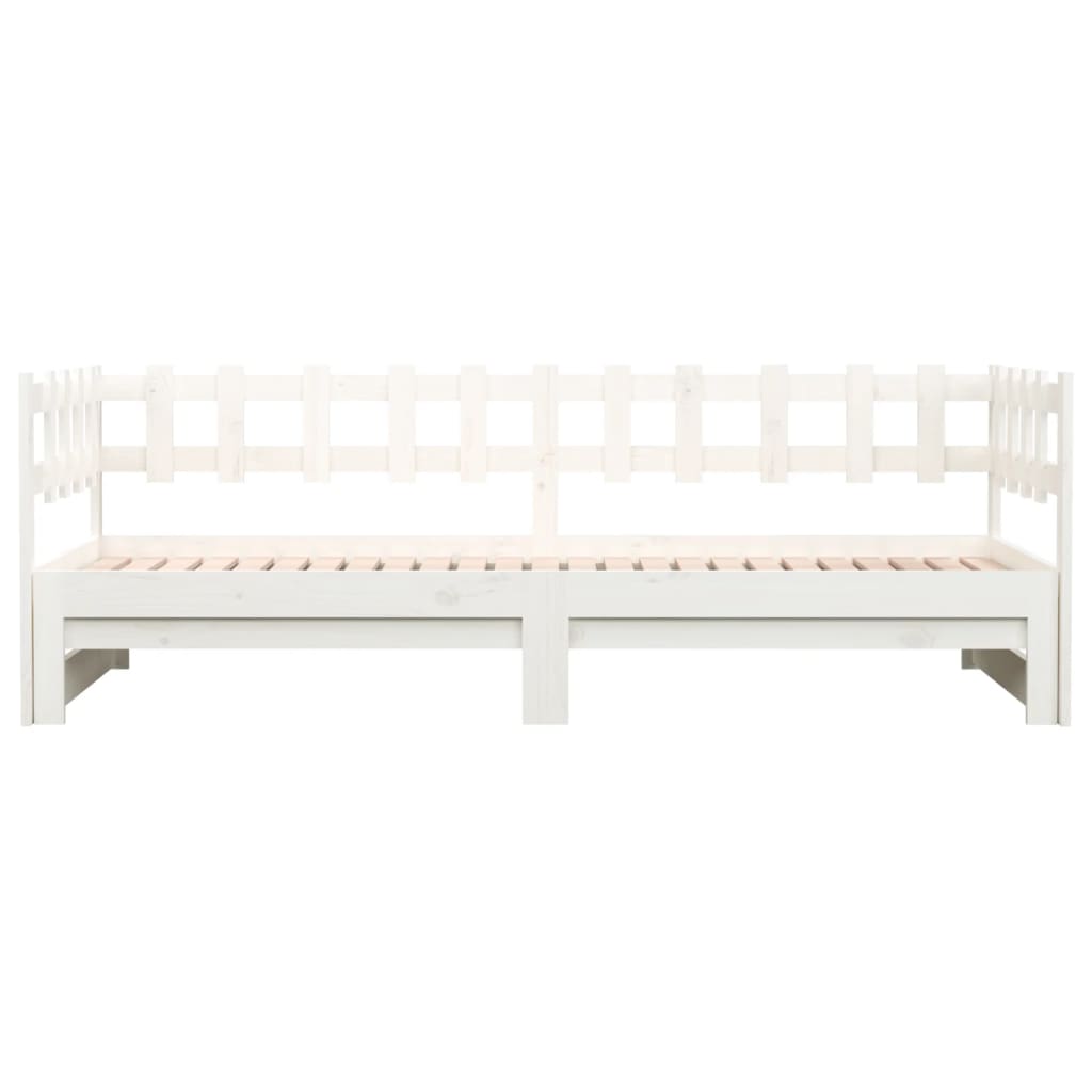 vidaXL Pull-out Day Bed without Mattress White 2x(90x200) cm