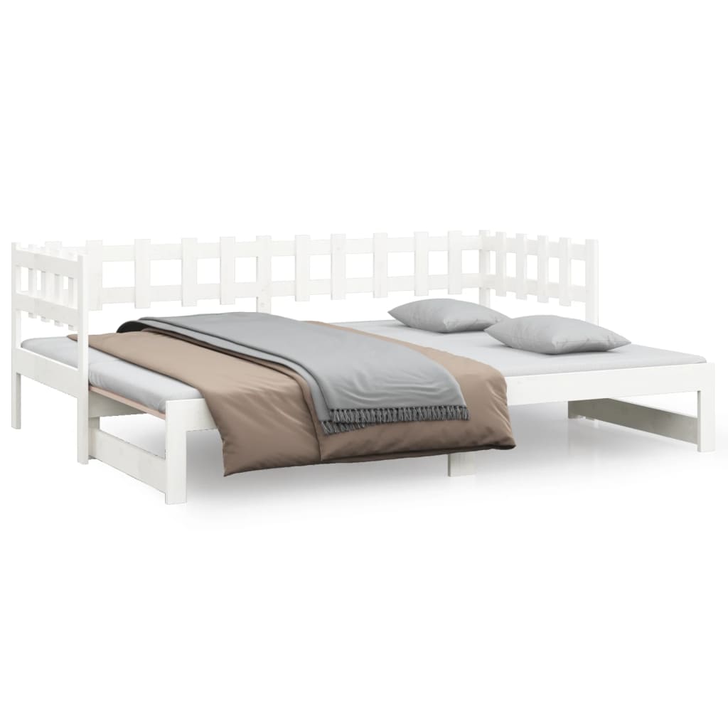 vidaXL Pull-out Day Bed without Mattress White 2x(90x190) cm