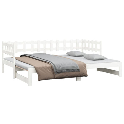 vidaXL Pull-out Day Bed without Mattress White 2x(90x190) cm