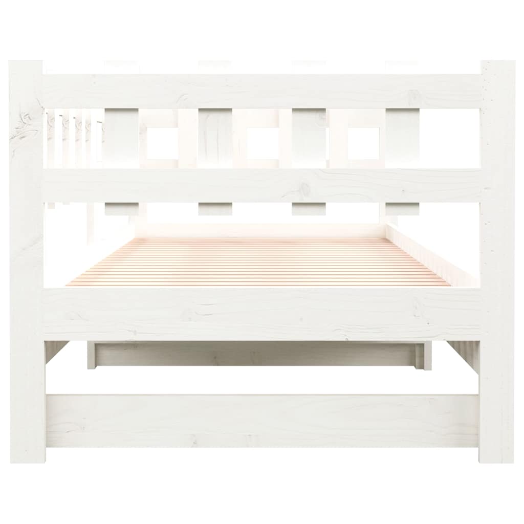 vidaXL Pull-out Day Bed without Mattress White 2x(90x190) cm
