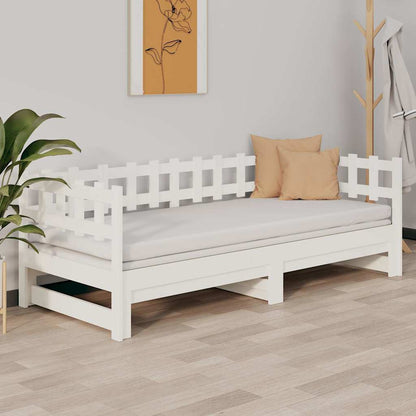 vidaXL Pull-out Day Bed without Mattress White 2x(90x190) cm