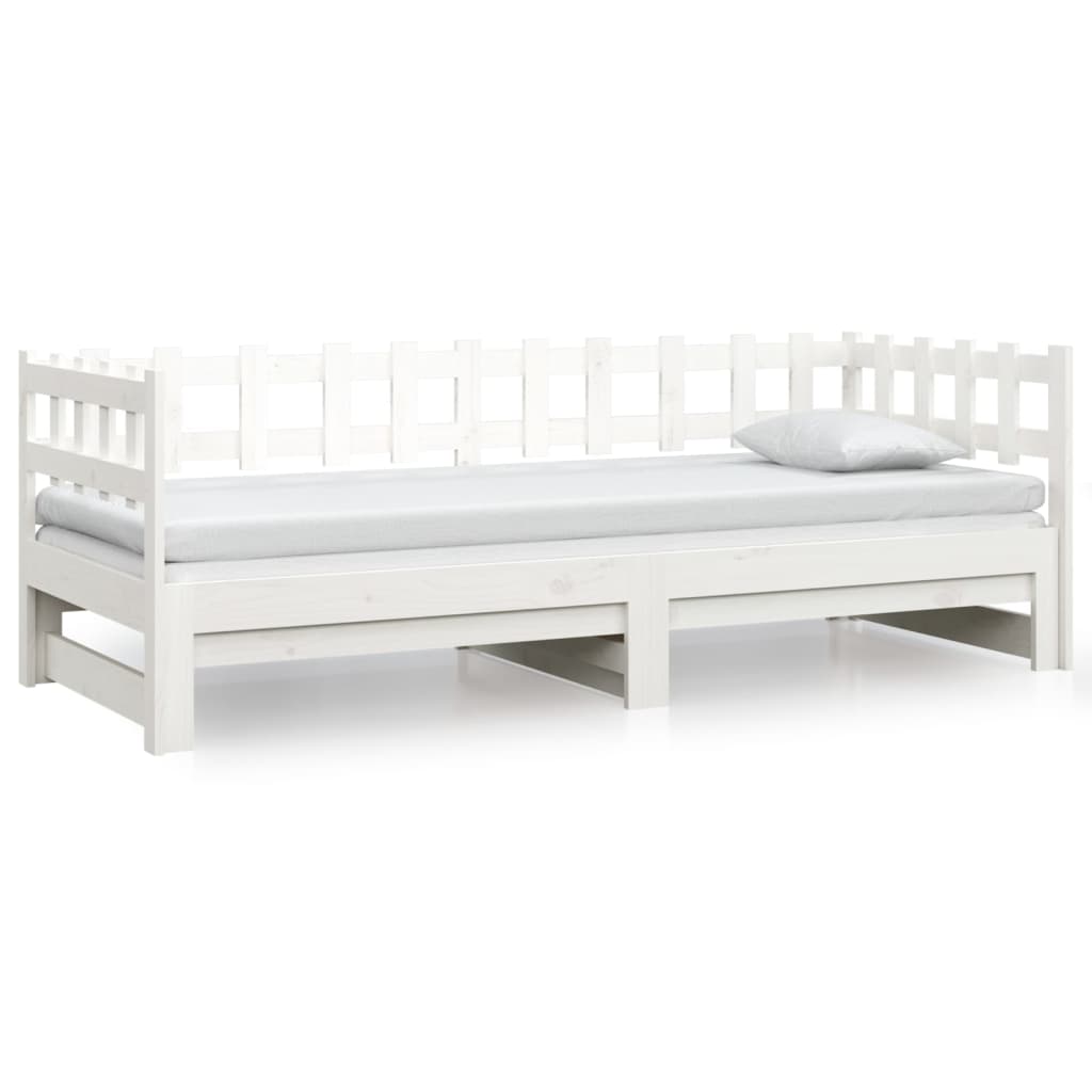 vidaXL Pull-out Day Bed without Mattress White 2x(90x190) cm