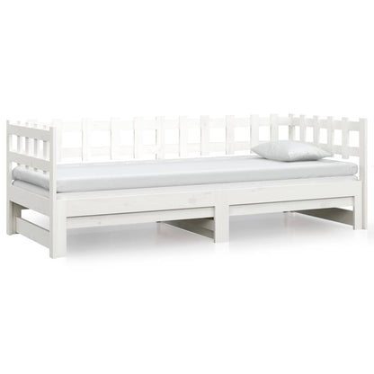 vidaXL Pull-out Day Bed without Mattress White 2x(90x190) cm