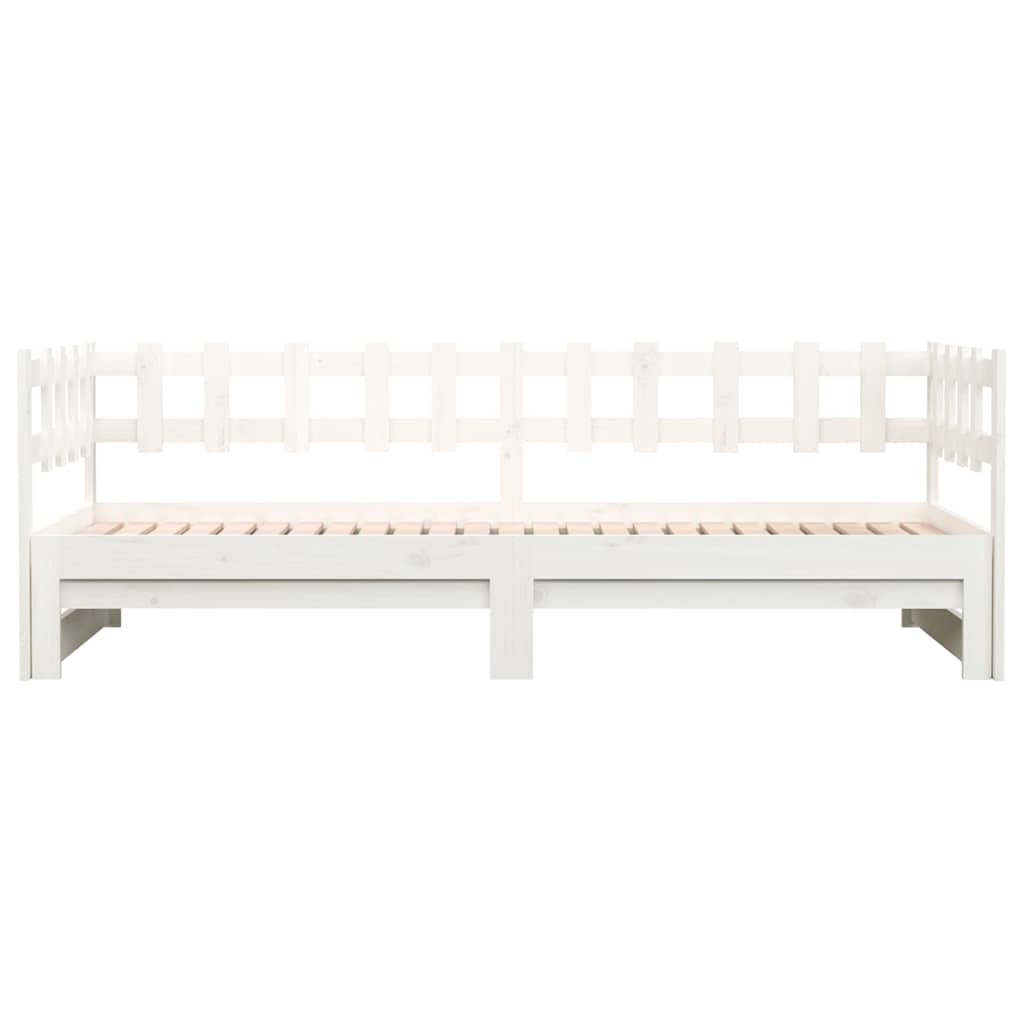 vidaXL Pull-out Day Bed without Mattress White 2x(90x190) cm