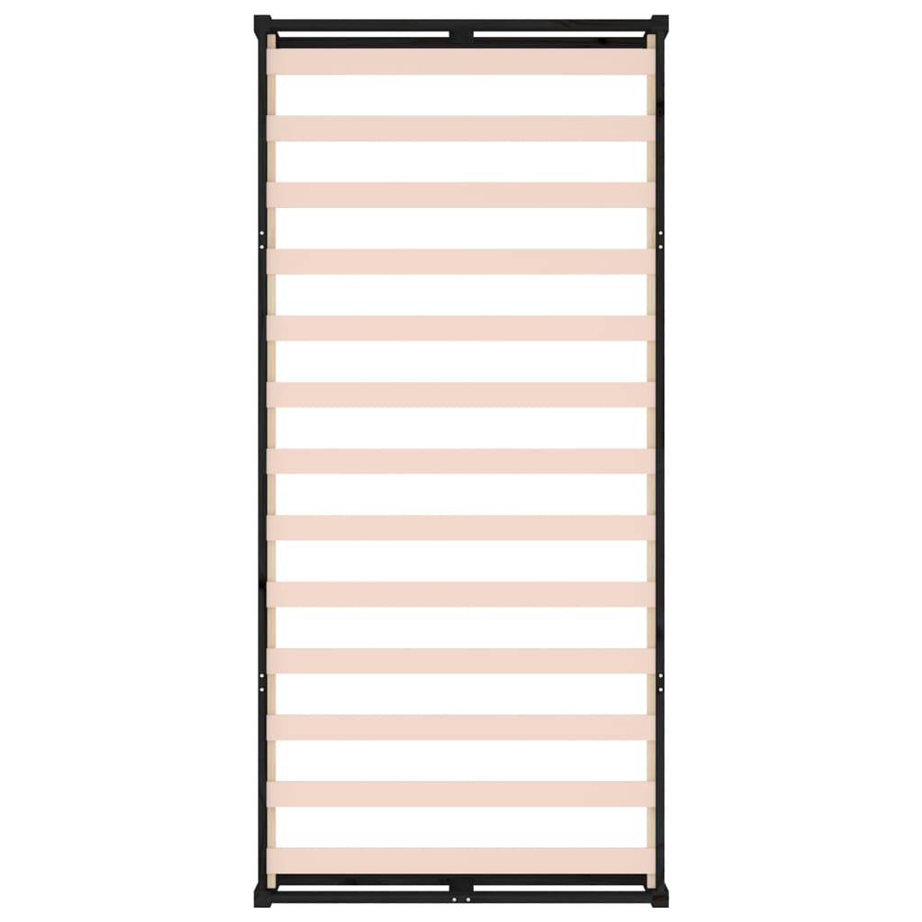 vidaXL Bed Frame without Mattress Black 90x200 cm Solid Wood