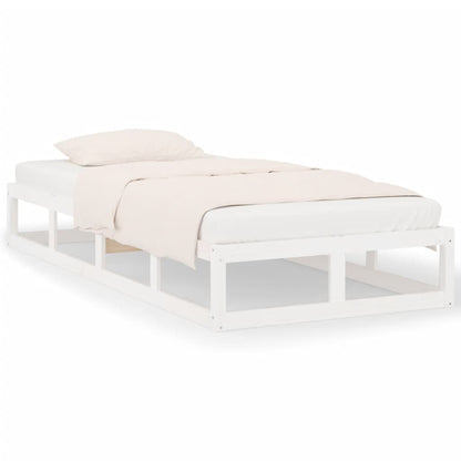 vidaXL Bed Frame | White | Solid Pinewood, Plywood | Single Bed | Durable
