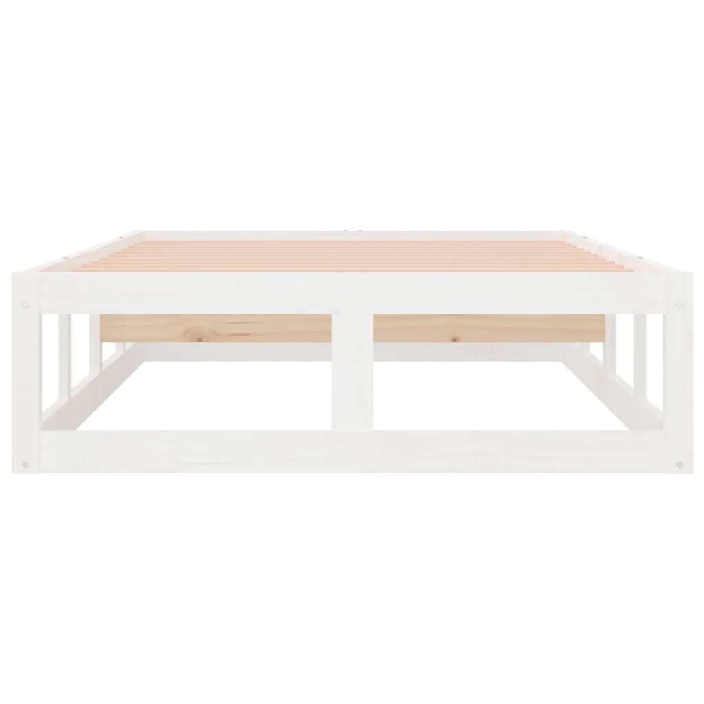 vidaXL Bed Frame | White | Solid Pinewood, Plywood | Single Bed | Durable