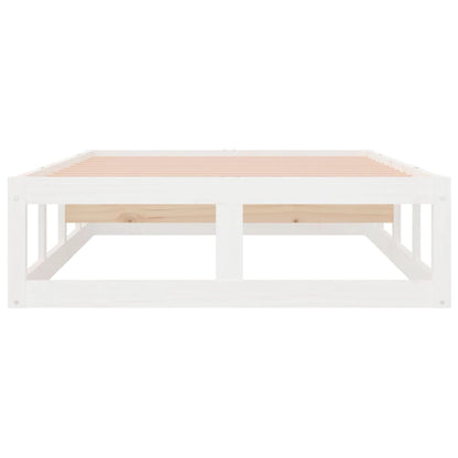 vidaXL Bed Frame | White | Solid Pinewood, Plywood | Single Bed | Durable